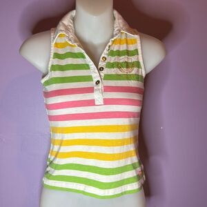 Baby Phat Girl’s Small Sleeveless Racerback Multicolor Stripe Tank Top